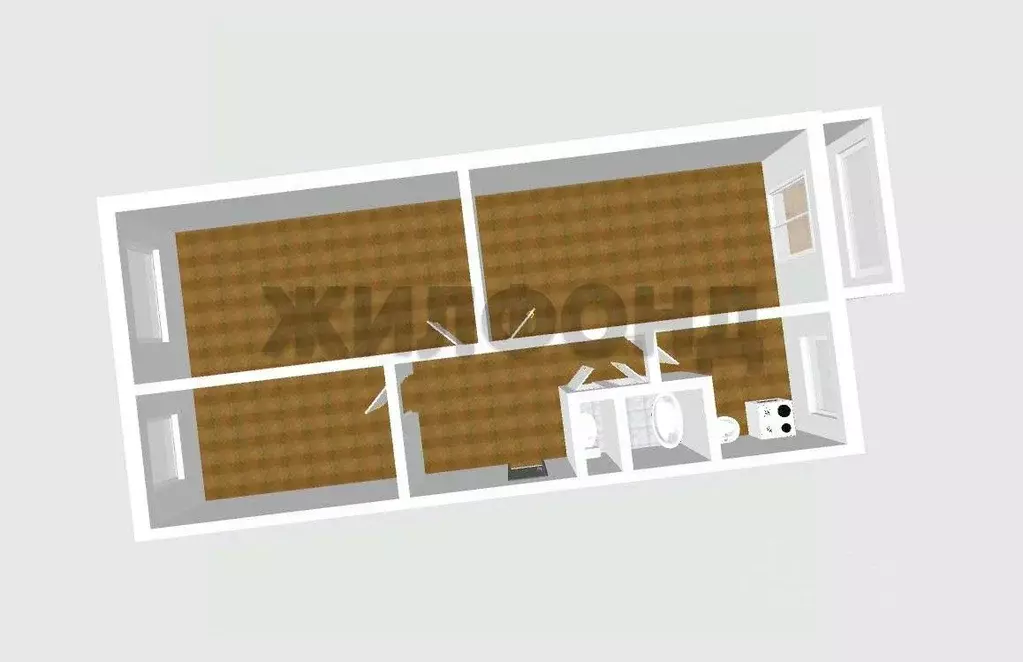 3-к кв. Белгородская область, Белгород Садовая ул., 65 (62.0 м) - Фото 2