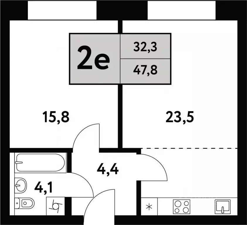 2-к кв. Москва Фестивальная ул., 15к24/1 (47.8 м) - Фото 0