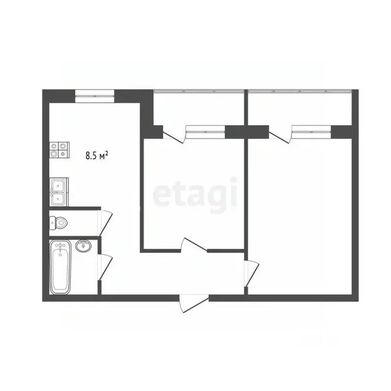 2-к кв. Московская область, Воскресенск Рабочая ул., 110 (47.6 м) - Фото 2