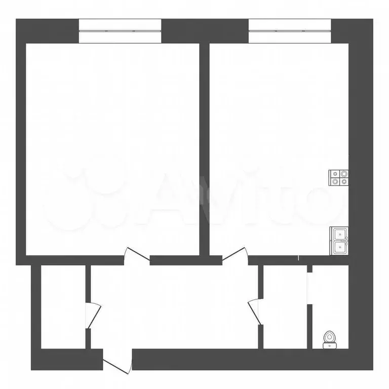 1-к. квартира, 34,8 м, 5/9 эт. - Фото 0