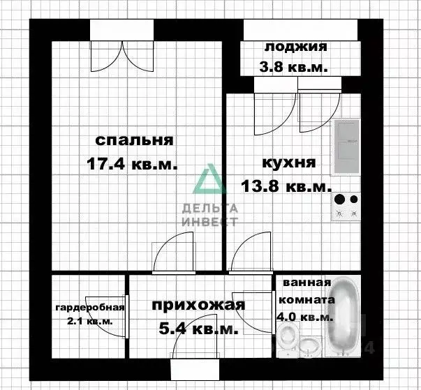1-к кв. Башкортостан, Уфа ул. Сагита Агиша, 17 (42.7 м) - Фото 2