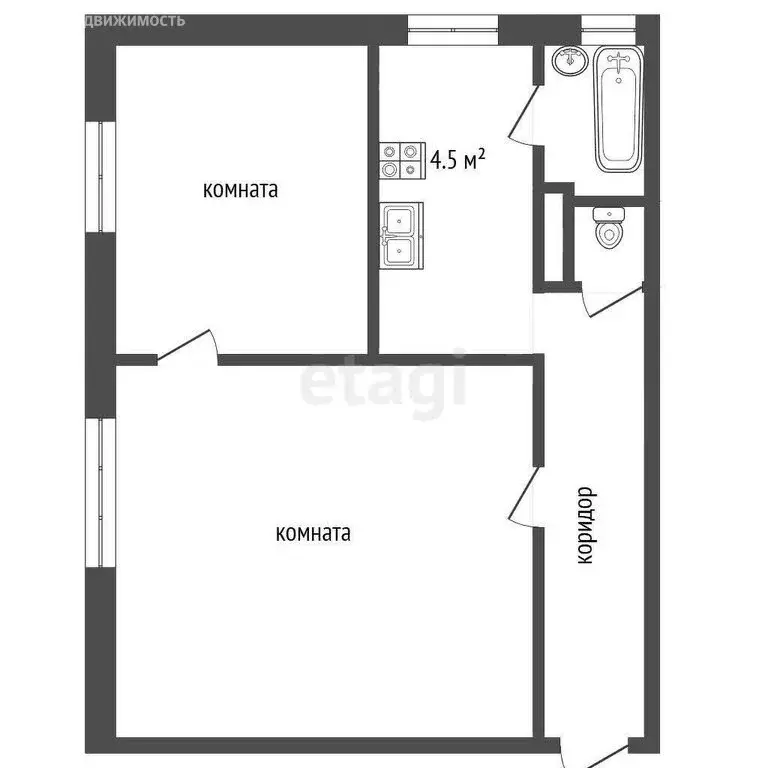 2-комнатная квартира: Ярославль, 3-я Портовая улица, 18 (37.7 м) - Фото 1