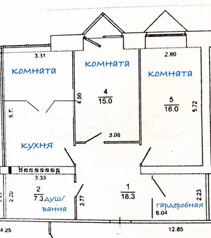 3-к. квартира, 76 м, 6/6 эт. - Фото 0