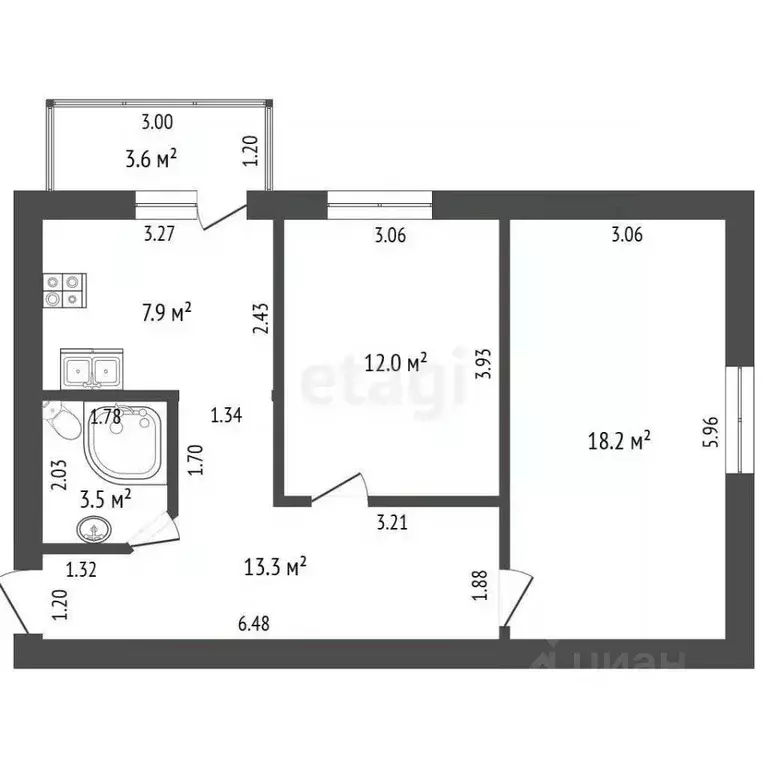 2-к кв. Краснодарский край, Краснодар Табачная Фабрика мкр, ул. ... - Фото 2