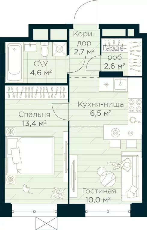 1-к кв. Башкортостан, Уфа Глумилино жилрайон, Урман Сити жилой ... - Фото 0