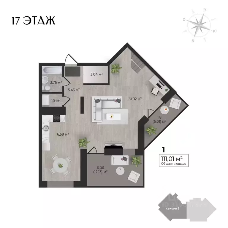1-к кв. Удмуртия, Ижевск Камбарская ул., 3 (111.01 м) - Фото 0