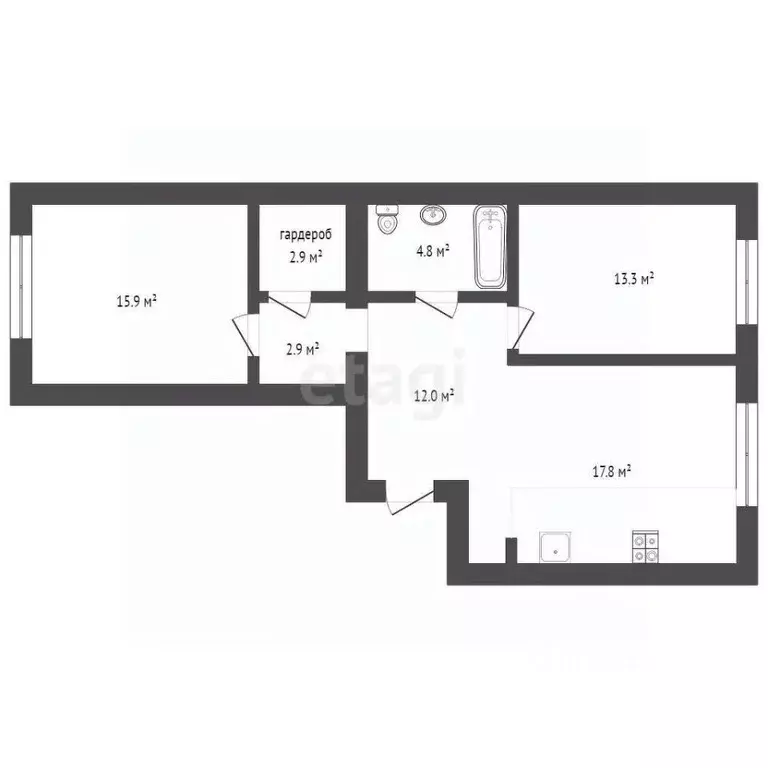 2-к кв. Тюменская область, Тюмень ул. Республики, 204к11 (70.0 м) - Фото 2