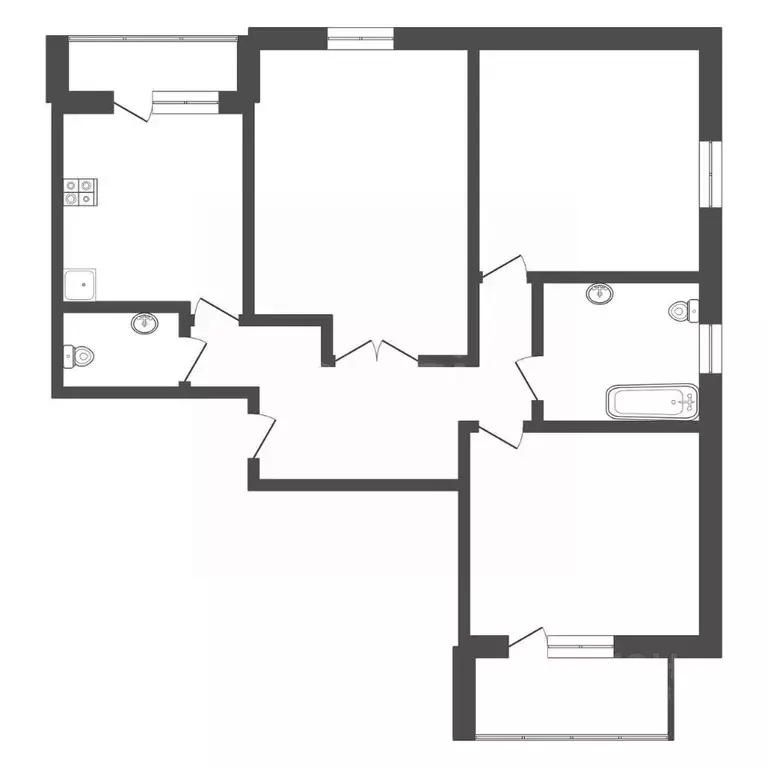 3-к кв. Тульская область, Тула ул. Павшинский мост, 1к4 (86.0 м) - Фото 2