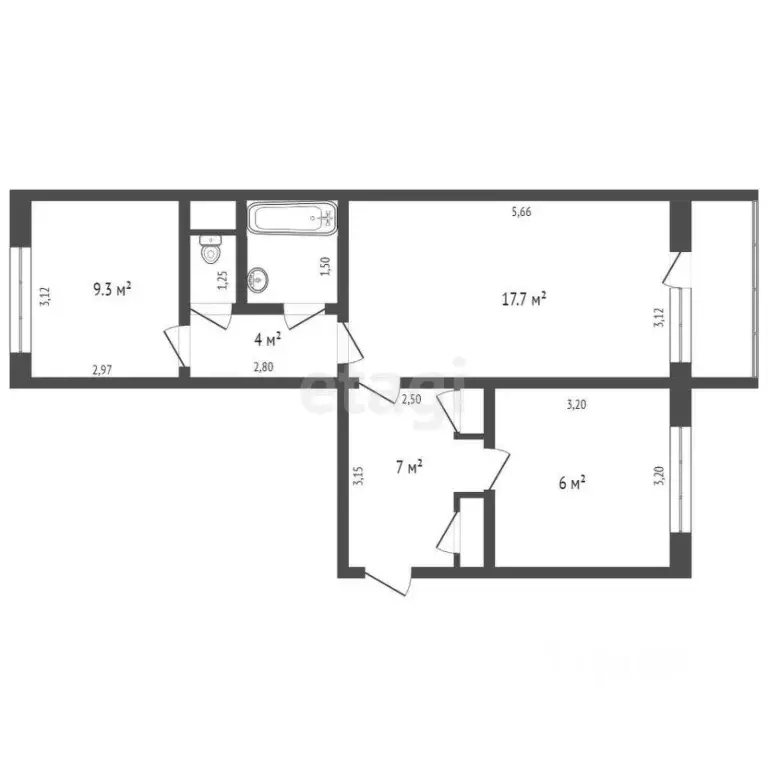 2-к кв. Алтайский край, Бийск Краснооктябрьская ул., 60 (52.4 м) - Фото 1