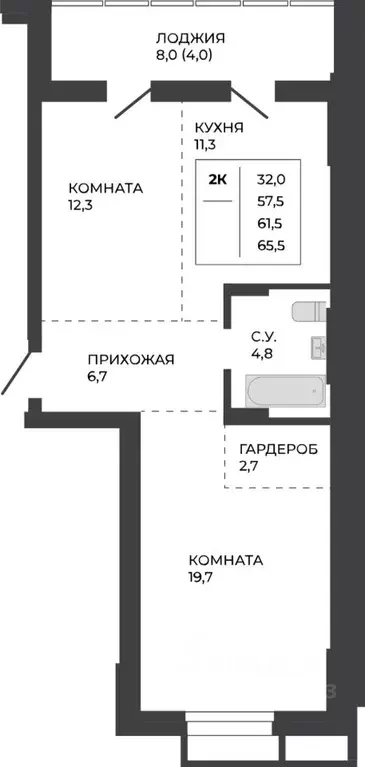 2-к кв. Алтайский край, Барнаул ул. Шумакова, 7к2 (61.5 м) - Фото 0