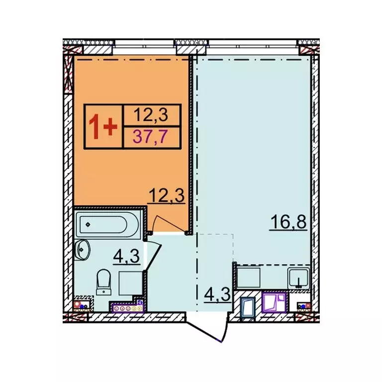 1-комнатная квартира: Нижний Новгород, Артельная улица, 15к3 (37.7 м) - Фото 1