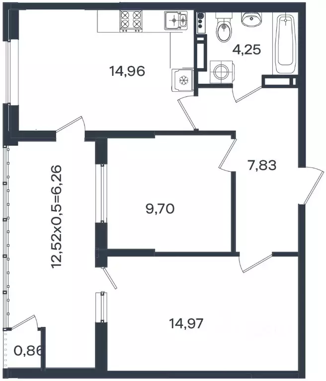 2-к кв. Краснодарский край, Краснодар Образцово мкр,  (58.83 м) - Фото 1