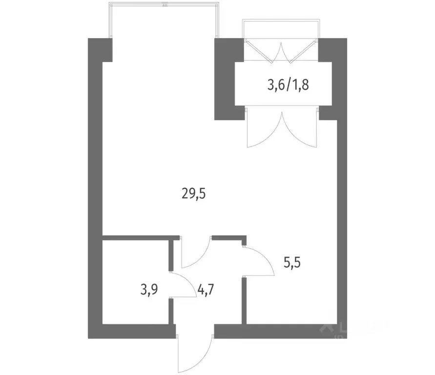 1-к кв. Санкт-Петербург ул. Академика Константинова, 1к1 (45.4 м) - Фото 0