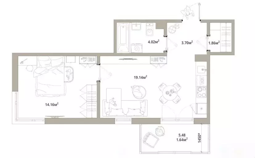 2-комнатная квартира: городской посёлок Новоселье, Центральная улица, ... - Фото 1