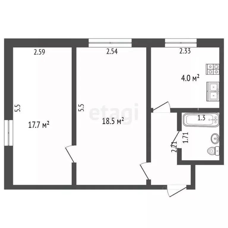 2-к кв. Мордовия, Саранск ул. Полежаева, 161 (40.4 м) - Фото 2