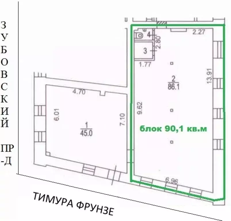 Торговая площадь в Москва ул. Тимура Фрунзе, 22 (40 м) - Фото 1