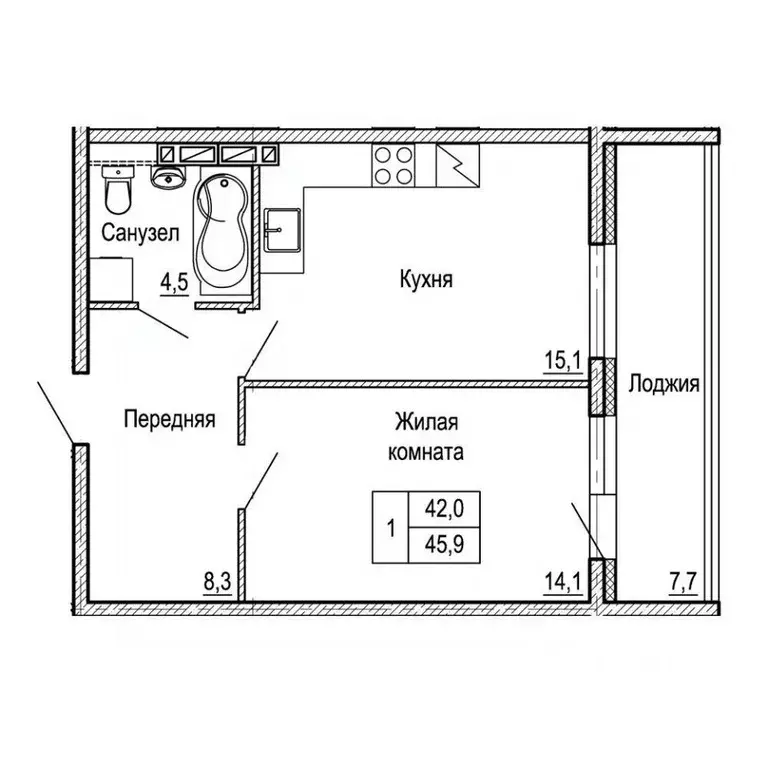 1-к кв. Приморский край, Владивосток На Черняховского жилой квартал,  ... - Фото 1