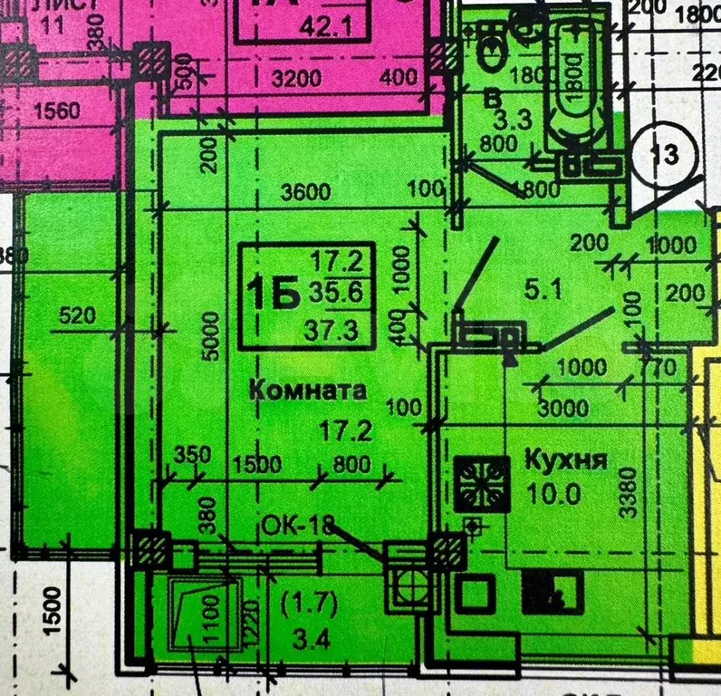 1-к. квартира, 40 м, 3/5 эт. - Фото 0
