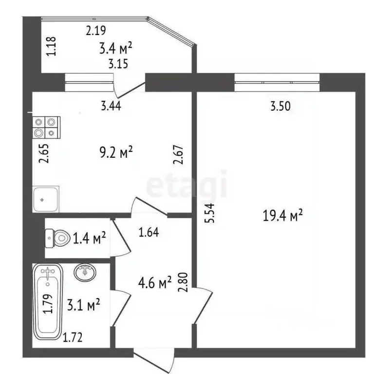1-к кв. Орловская область, Орел Новая Ботаника мкр, ул. 5-й Орловской ... - Фото 2
