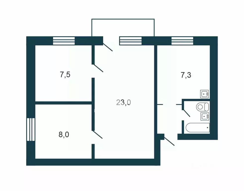 3-к кв. Новосибирская область, Новосибирск ул. Сибиряков-Гвардейцев, 1 ... - Фото 2