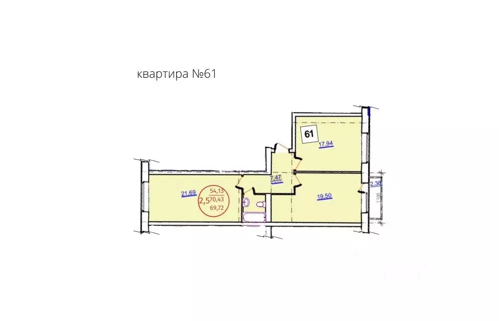 2-к кв. Удмуртия, Ижевск ул. Халтурина, 155 (68.5 м) - Фото 0