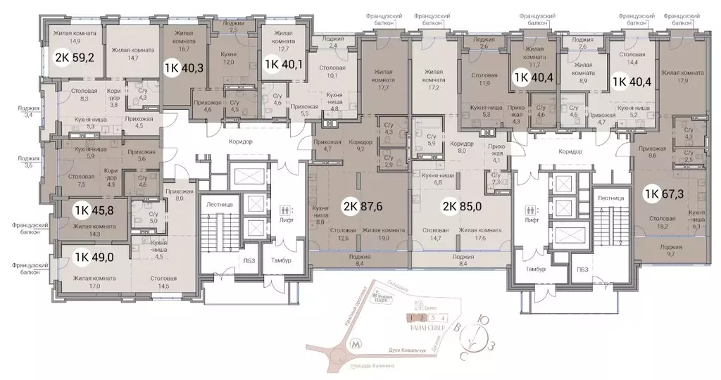 2-к кв. Новосибирская область, Новосибирск Овражная ул., 2А (45.8 м) - Фото 2