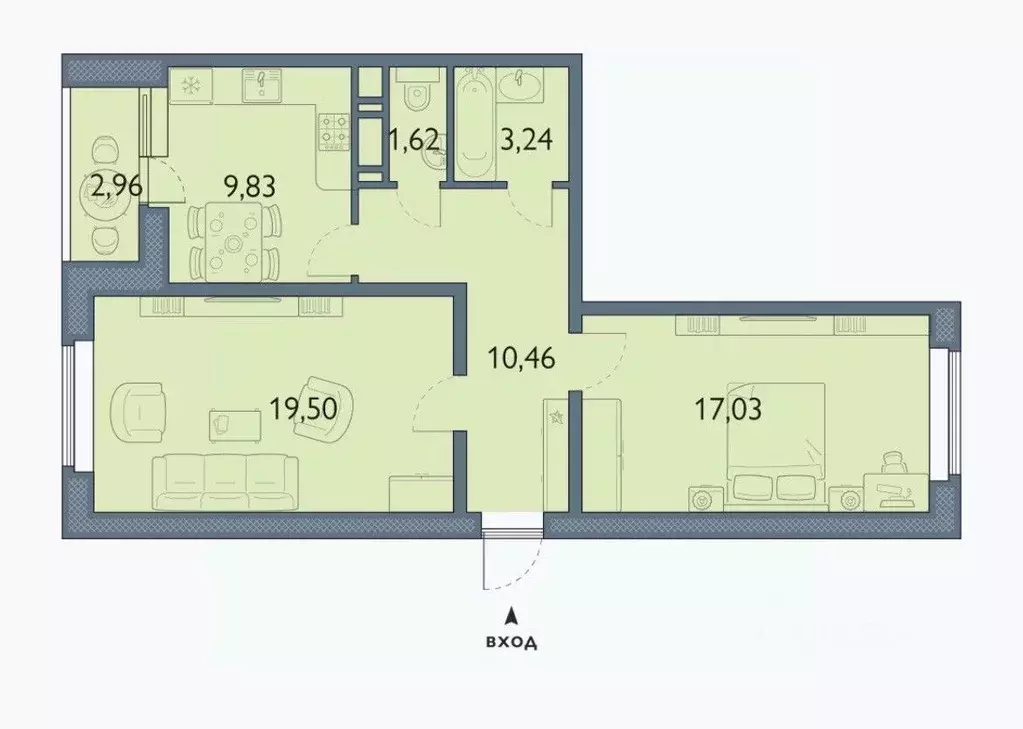 2-к кв. Брянская область, Брянск просп. Станке Димитрова, 67к7 (63.16 ... - Фото 1