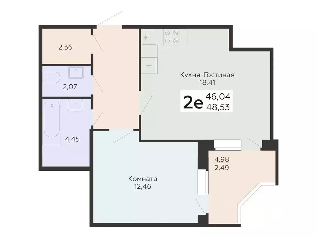 2-к кв. Воронежская область, Воронеж Острогожская ул., 164 (48.53 м) - Фото 0