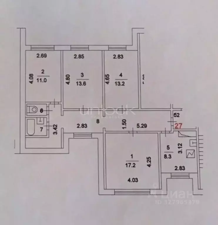 4-к кв. Москва Суздальская ул., 40К2 (84.0 м) - Фото 2