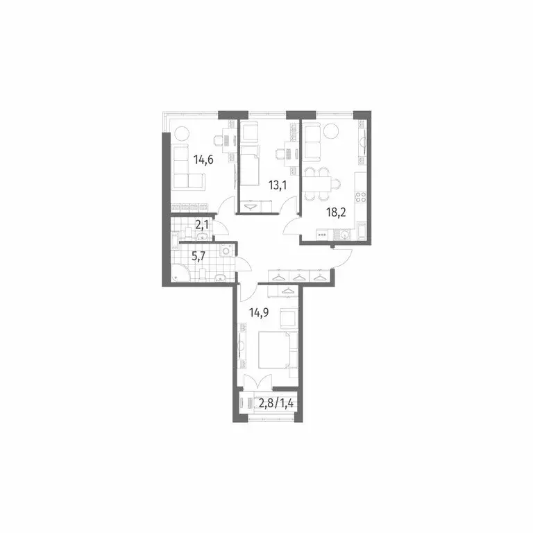 3-комнатная квартира: Новоселье, бульвар Белых Ночей, 3 (84.1 м) - Фото 0