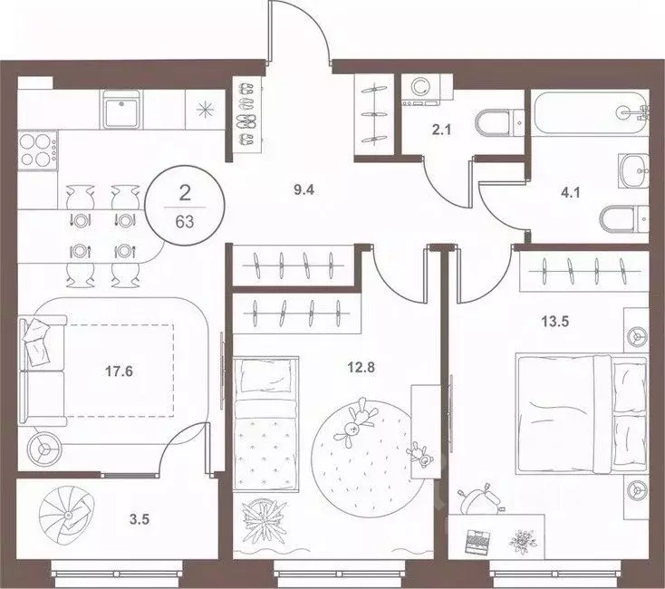 2-к кв. Пензенская область, Пенза Арбеково жилрайон, Дальнее Арбеково ... - Фото 1