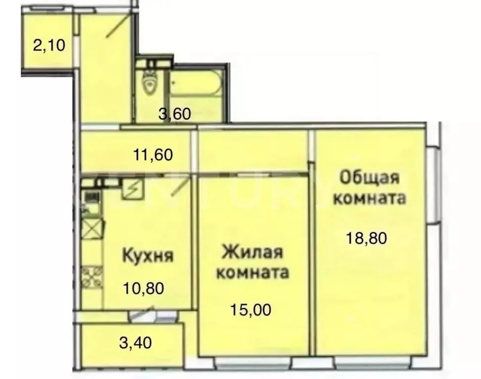 2-к кв. Чувашия, Чебоксары бул. Солнечный, 14 (65.3 м) - Фото 2