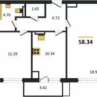 2-к кв. Крым, Симферопольский район, Гвардейское пгт, Республика жилой ... - Фото 2