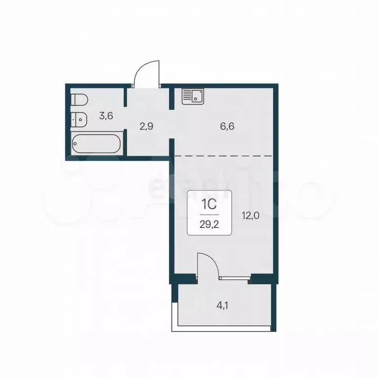 Квартира-студия, 29,2 м, 14/17 эт. - Фото 0