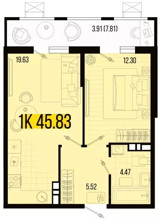 1-к кв. Краснодарский край, Северская ст-ца Цветной Бульвар жилой ... - Фото 1