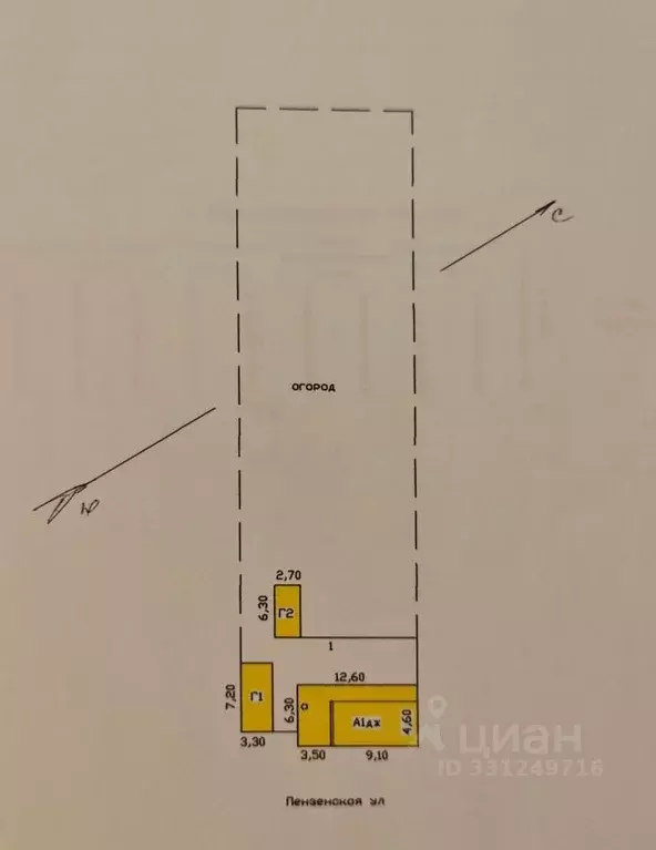 Дом в Пензенская область, Городищенский район, с. Канаевка ... - Фото 1