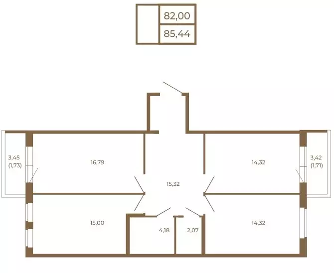 3-комнатная квартира: Сертолово, ЖК Новая История (85.44 м) - Фото 2