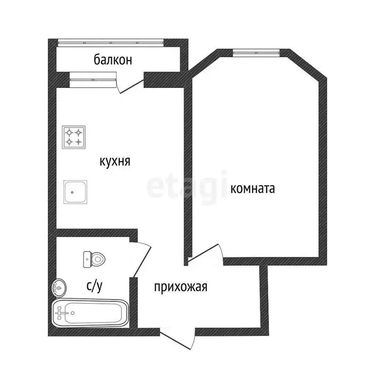 1-комнатная квартира: Воронеж, улица Антонова-Овсеенко, 7Л (38.6 м) - Фото 1
