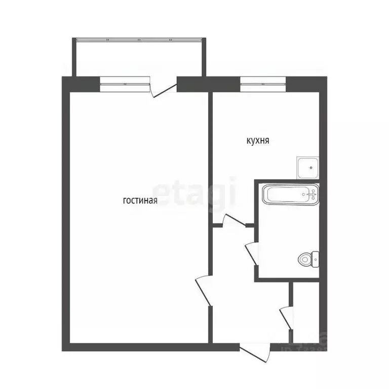 1-к кв. Красноярский край, Красноярск ул. Никитина, 1 (31.0 м) - Фото 2