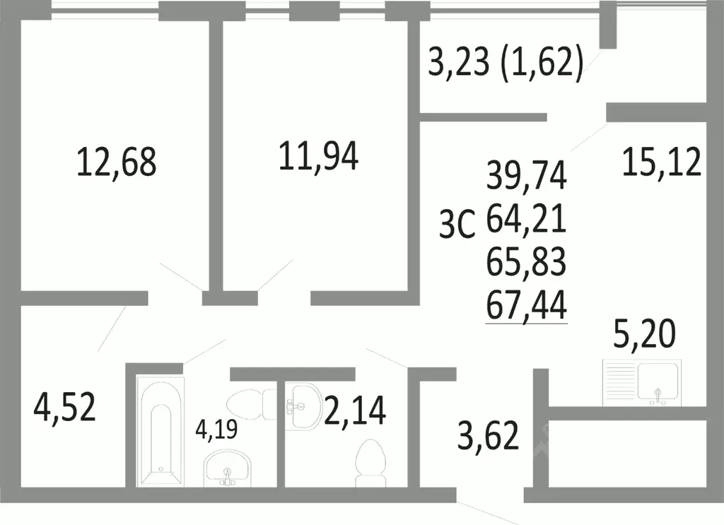 3-к кв. Свердловская область, Екатеринбург Академический мкр, 14-й ... - Фото 0