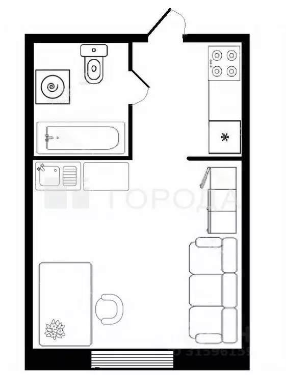 Студия Томская область, Томск просп. Кирова, 56Б (18.4 м) - Фото 0