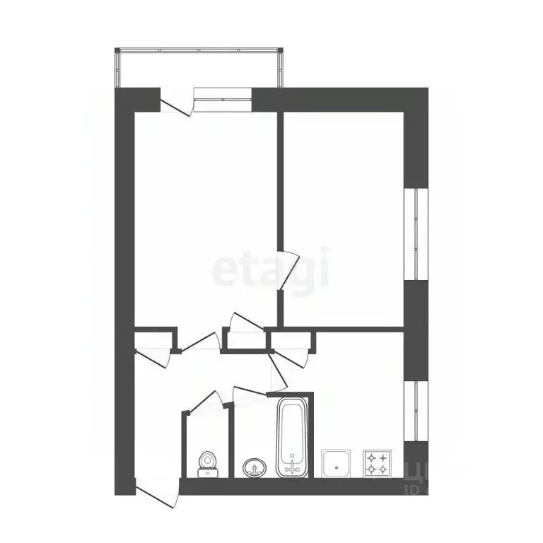 2-к кв. Смоленская область, Рославль Большая Смоленская ул., 4 (40.0 ... - Фото 2