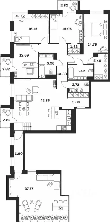 4-к кв. Тульская область, Тула Гоголевская ул., 43 (195.93 м) - Фото 0