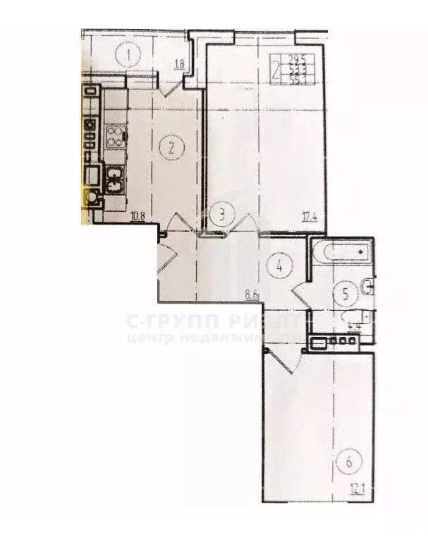 2-к кв. Калининградская область, Калининград Суздальская ул., 11А ... - Фото 2