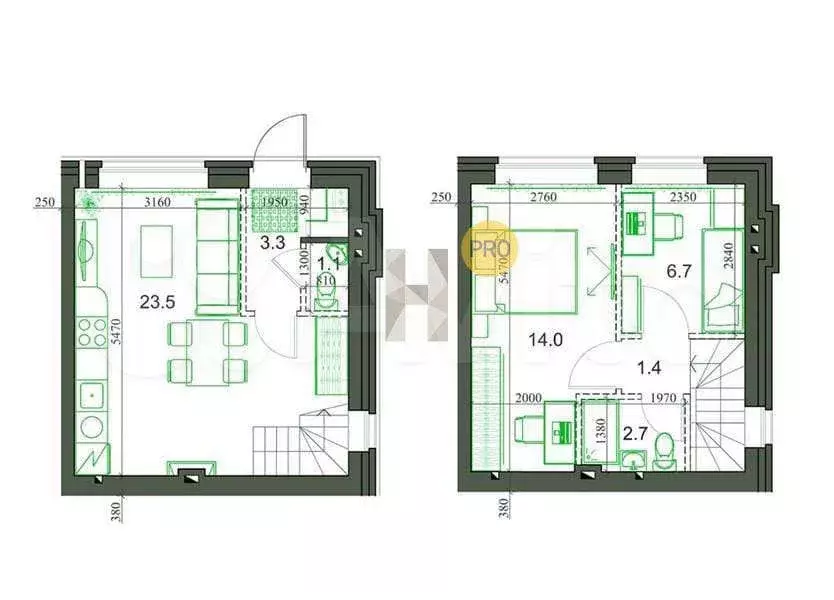 3-к. квартира, 54 м, 2/2 эт. - Фото 0