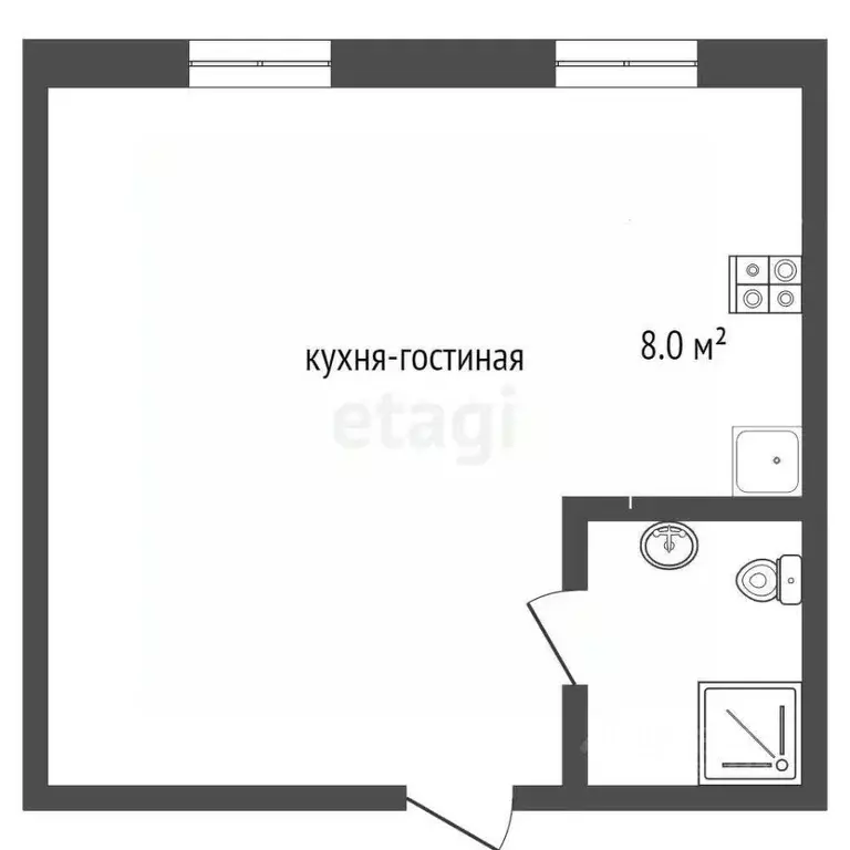 Студия Крым, Ялта ул. Загородная, 17А (33.0 м) - Фото 1