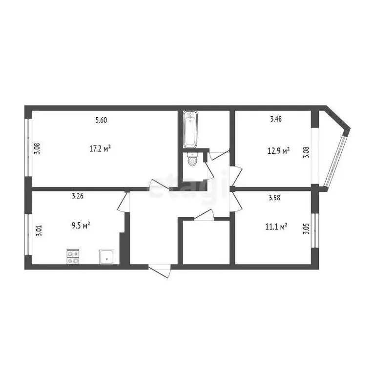 3-комнатная квартира: Петропавловск-Камчатский, Спортивная улица, 6 ... - Фото 1