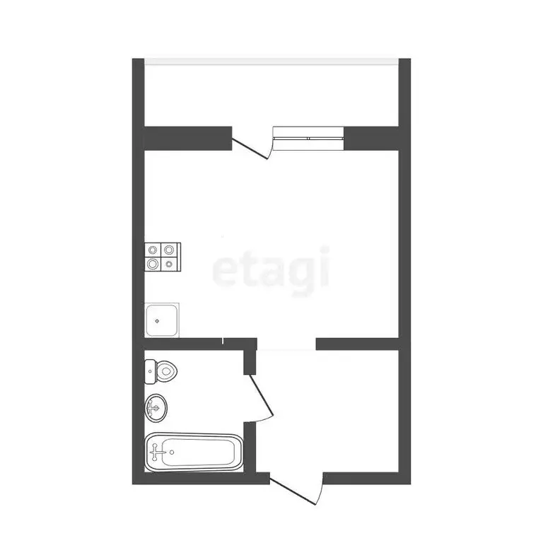 Квартира-студия: Тобольск, 15-й микрорайон, 22 (20.5 м) - Фото 1