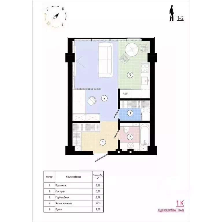 1-к кв. Приморский край, Владивосток ул. 3-я Поселковая, 17 (37.36 м) - Фото 1