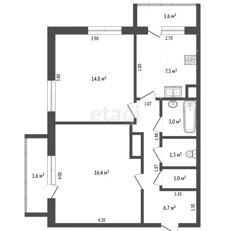 2-комнатная квартира: Самара, улица Свободы, 79 (50.5 м) - Фото 1